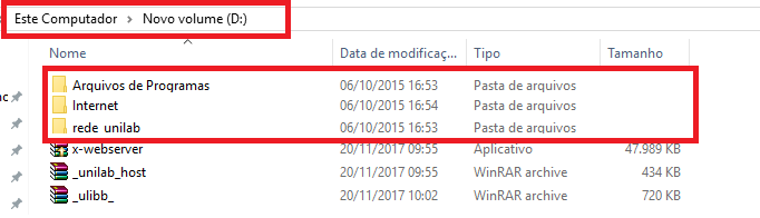 Após instalar vai criar as pastass.png