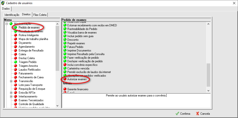 Direito de autorização de exame